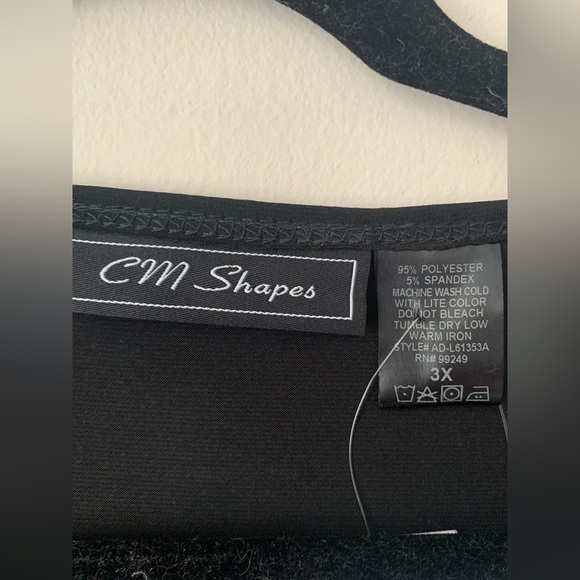 CM Shapes Black & White Blouse, New w/Tags, size 3X - Picture 5 of 7